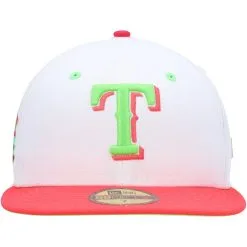 New Era Men's White/Coral Texas Rangers Globe Life Park Final Season Strawberry Lolli 59FIFTY Fitted Hat -Minnesota Twins Shop DSCO1154795433 3550 ALT2