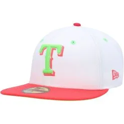 New Era Men's White/Coral Texas Rangers Globe Life Park Final Season Strawberry Lolli 59FIFTY Fitted Hat -Minnesota Twins Shop DSCO1154795433 3550 ALT3