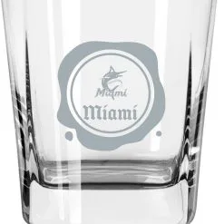 Logo Brands Miami Marlins 14oz. Frost Stamp Old Fashioned Glass