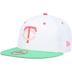New Era Men's White/Green Minnesota Twins Final Season At HHH Metrodome Watermelon Lolli 59FIFTY Fitted Hat -Minnesota Twins Shop DSCO1156536486 3550 ALT3