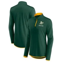 Fanatics Branded Women's Green Oakland Athletics Worth The Drive Quarter-Zip Jacket
