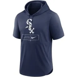 Nike Men's Navy Chicago White Sox Logo Lockup Performance Short-Sleeved Pullover Hoodie -Minnesota Twins Shop DSCO1156932308 GZKZ ALT2