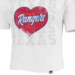 New Era Girls Youth White Texas Rangers Flip Sequin Heart Crop Top -Minnesota Twins Shop DSCO1156932472 3550 ALT2