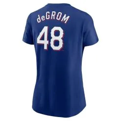 Nike Women's Jacob DeGrom Royal Texas Rangers 2023 Name & Number T-Shirt -Minnesota Twins Shop DSCO1157801113 1350 ALT3