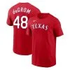 Nike Men's Jacob DeGrom Red Texas Rangers 2023 Name & Number T-Shirt