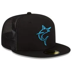 New Era Men's Black Miami Marlins 2023 Batting Practice 59FIFTY Fitted Hat -Minnesota Twins Shop DSCO1158392044 1007 ALT3