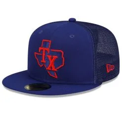 New Era Youth Royal Texas Rangers 2023 Batting Practice 59FIFTY Fitted Hat