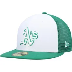 New Era Men's White/Green Oakland Athletics 2023 On-Field Batting Practice 59FIFTY Fitted Hat