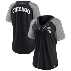 Fanatics Branded Women's Black Chicago White Sox Ultimate Style Raglan V-Neck T-Shirt