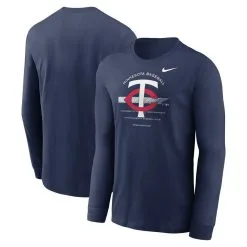 Nike Men's Navy Minnesota Twins Over Arch Long Sleeve T-Shirt