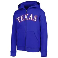 Outerstuff Youth Royal Texas Rangers Wordmark Full-Zip Fleece Hoodie -Minnesota Twins Shop DSCO1159523720 1350 ALT2