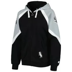Starter Women's Black/Silver Chicago White Sox Hail Mary Full-Zip Hoodie -Minnesota Twins Shop DSCO1159775077 1007 ALT2