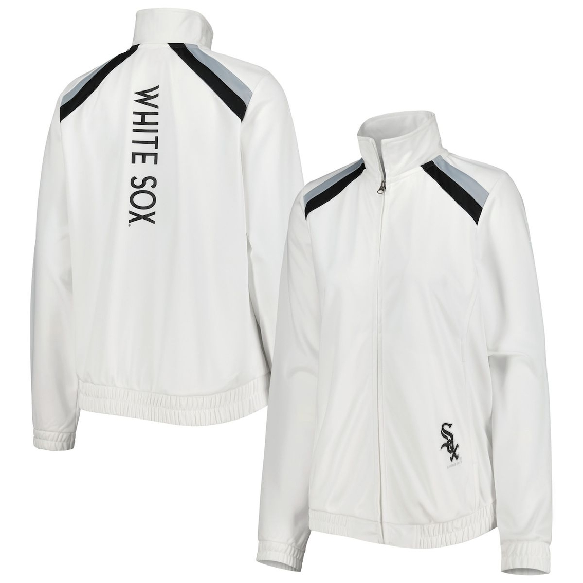G-III 4Her By Carl Banks Women's White Chicago White Sox Red Flag Full-Zip Track Jacket 2 G-III 4Her By Carl Banks Women's White Chicago White Sox Red Flag Full-Zip Track Jacket - Image 2