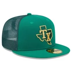 New Era Men's Kelly Green Texas Rangers 2023 St. Patrick's Day 59FIFTY Fitted Hat -Minnesota Twins Shop DSCO1161060194 2041 ALT3