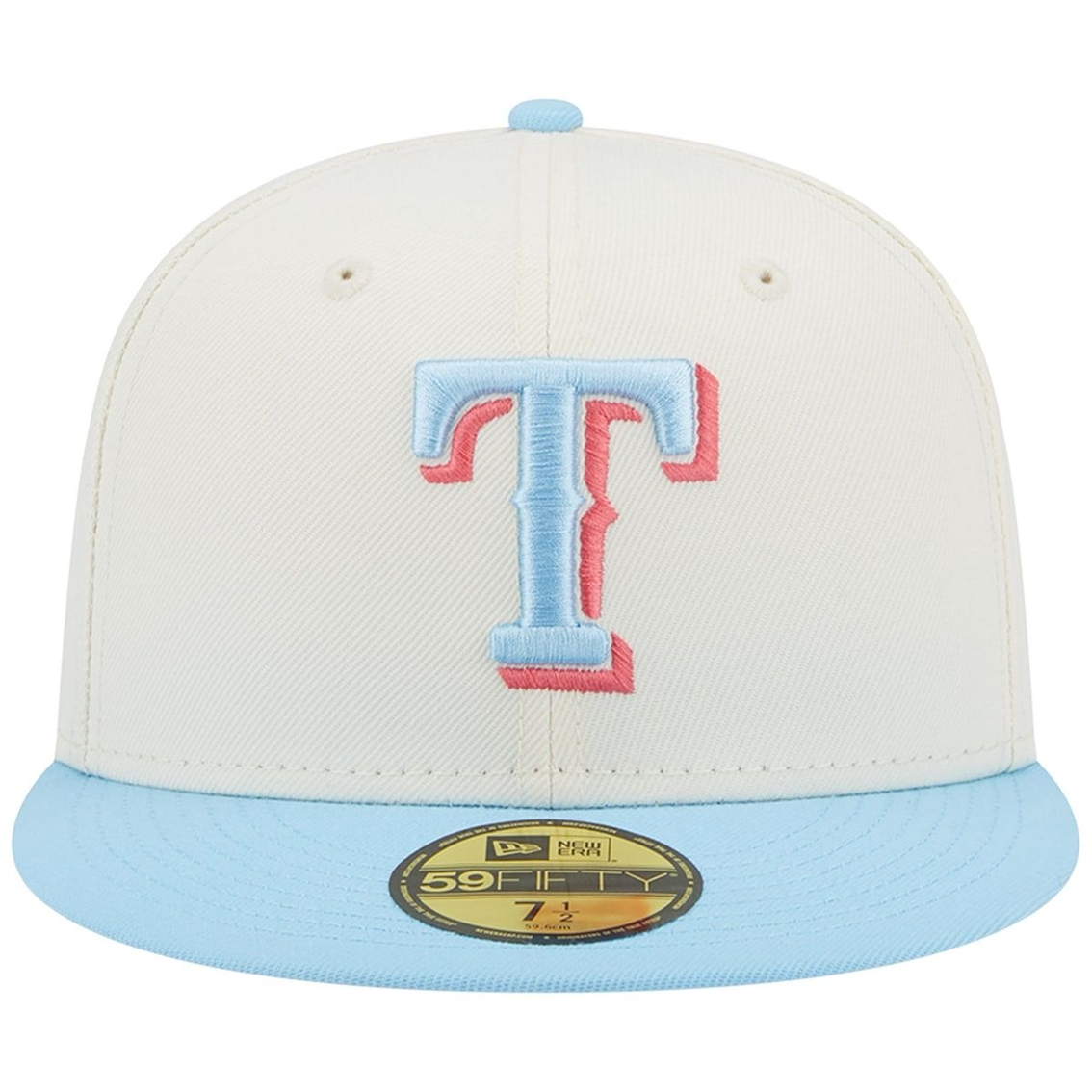 New Era Men's White/Light Blue Texas Rangers Spring Color Two-Tone 59FIFTY Fitted Hat 3 New Era Men's White/Light Blue Texas Rangers Spring Color Two-Tone 59FIFTY Fitted Hat - Image 3