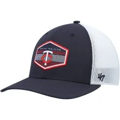 '47 Men's Navy/White Minnesota Twins Spring Training Burgess Trucker Snapback Hat