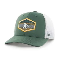 '47 Men's Green/White Oakland Athletics Burgess Trucker Snapback Hat