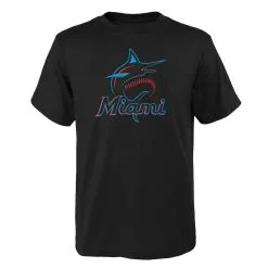 Outerstuff Youth Black Miami Marlins Logo Primary Team T-Shirt