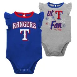 Outerstuff Newborn & Infant Royal/Heather Gray Texas Rangers Little Fan Two-Pack Bodysuit Set