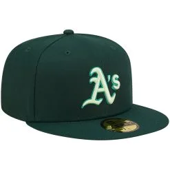 New Era Men's Green Oakland Athletics Monochrome Camo 59FIFTY Fitted Hat -Minnesota Twins Shop DSCO1161372155 2041 ALT3