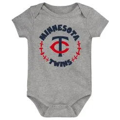Outerstuff Newborn & Infant Navy/White/Heather Gray Minnesota Twins Biggest Little Fan 3-Pack Bodysuit Set 6 Outerstuff Newborn & Infant Navy/White/Heather Gray Minnesota Twins Biggest Little Fan 3-Pack Bodysuit Set -Minnesota Twins Shop DSCO1161372508 GZKZ ALT2
