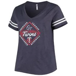 Soft As A Grape Women's Navy Minnesota Twins Plus Size V-Neck Jersey T-Shirt -Minnesota Twins Shop DSCO1161372680 1320 ALT2