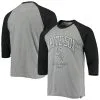 '47 Men's Heathered Gray/Black Chicago White Sox 1900 Inaugural Season Vintage Raglan 3/4-Sleeve T-Shirt
