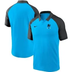 Nike Men's Blue Miami Marlins Legacy Tri-Blend Raglan Performance Polo