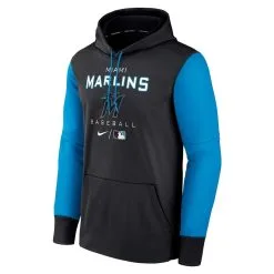 Nike Men's Black/Blue Miami Marlins Authentic Collection Performance Hoodie -Minnesota Twins Shop DSCO1161594786 1007 ALT2