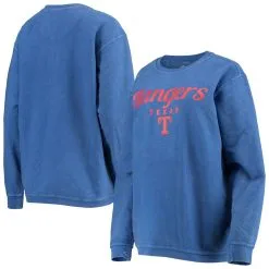 G-III 4Her By Carl Banks Women's Royal Texas Rangers Comfy Cord Pullover Sweatshirt