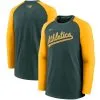 Nike Men's Green/Gold Oakland Athletics Authentic Collection Pregame Performance Raglan Pullover Sweatshirt