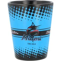 The Memory Company Miami Marlins 2oz. Full Wrap Collectible Shot Glass