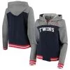 New Era Women's Navy Minnesota Twins French Terry Varsity Full-Zip Hoodie