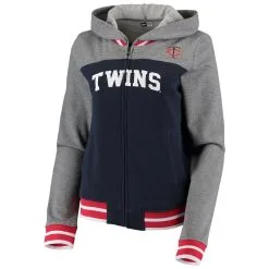 New Era Women's Navy Minnesota Twins French Terry Varsity Full-Zip Hoodie -Minnesota Twins Shop DSCO1161632129 1320 ALT2