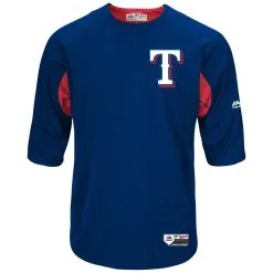 Majestic Men's Royal/Red Texas Rangers Authentic Collection On-Field 3/4-Sleeve Batting Practice Jersey -Minnesota Twins Shop DSCO1161636163 1350 ALT2