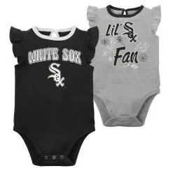 Outerstuff Infant Black/Heather Gray Chicago White Sox Little Fan Two-Pack Bodysuit Set