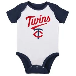 Outerstuff Infant White/Heather Gray Minnesota Twins Two-Pack Little Slugger Bodysuit Set -Minnesota Twins Shop DSCO1161637503 3550 ALT2