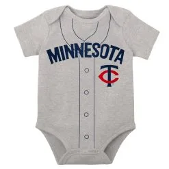 Outerstuff Infant White/Heather Gray Minnesota Twins Two-Pack Little Slugger Bodysuit Set -Minnesota Twins Shop DSCO1161637503 3550 ALT3