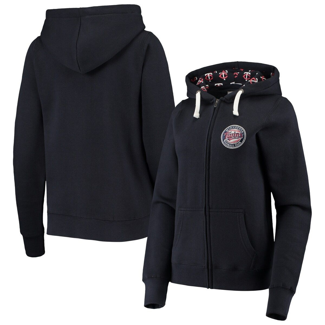 Soft As A Grape Women's Navy Minnesota Twins Line Drive Full-Zip Hoodie 1 Soft As A Grape Women's Navy Minnesota Twins Line Drive Full-Zip Hoodie