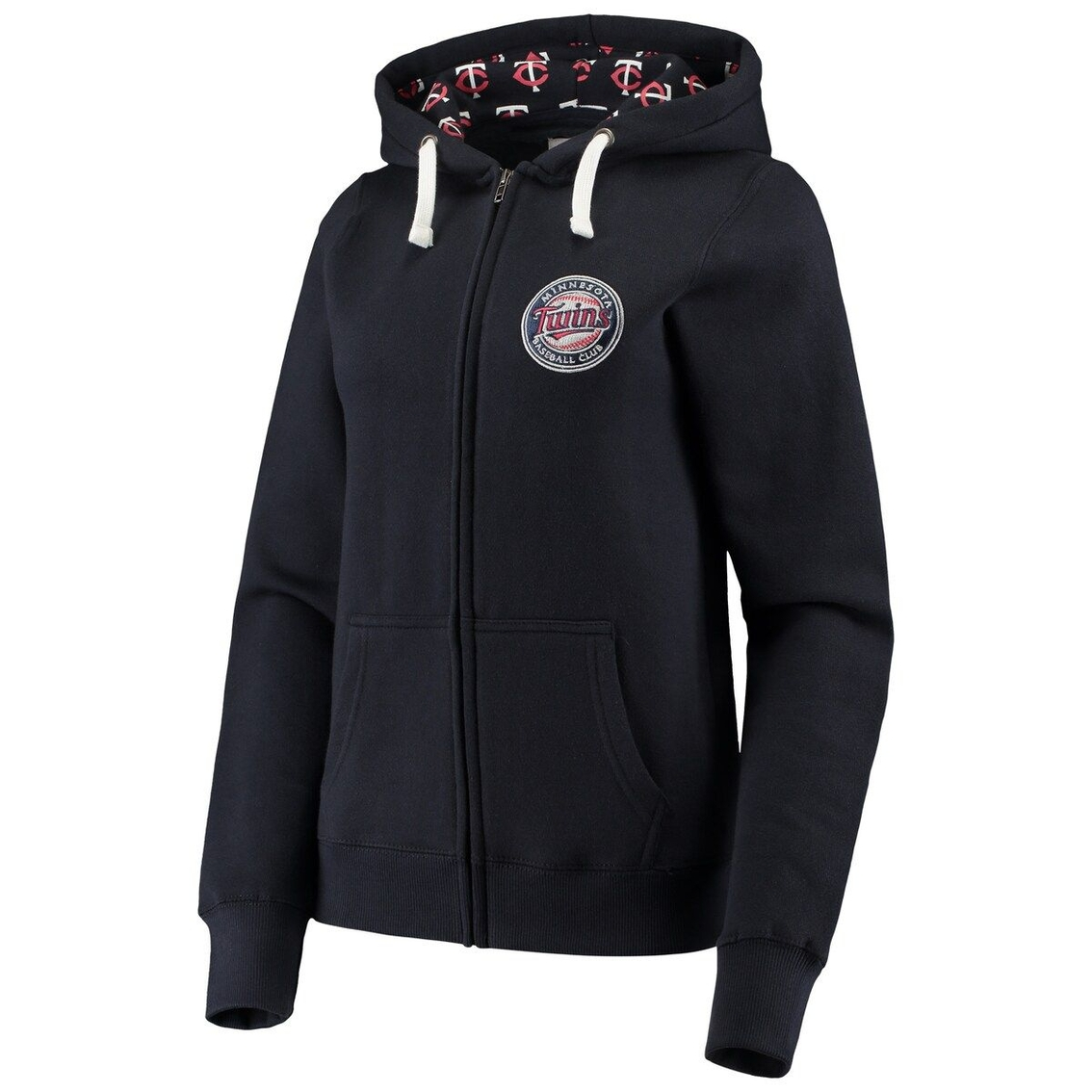 Soft As A Grape Women's Navy Minnesota Twins Line Drive Full-Zip Hoodie 3 Soft As A Grape Women's Navy Minnesota Twins Line Drive Full-Zip Hoodie - Image 3
