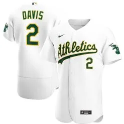 Nike Men's Khris Davis White Oakland Athletics Home Authentic Player Jersey