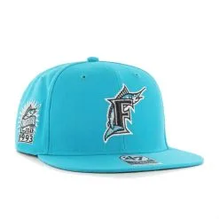 '47 Men's Teal Miami Marlins Cooperstown Collection 1993 Inaugural Year Sure Shot Captain Snapback Hat