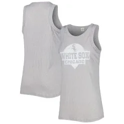 Soft As A Grape Women's Gray Chicago White Sox Tri-Blend Tank Top